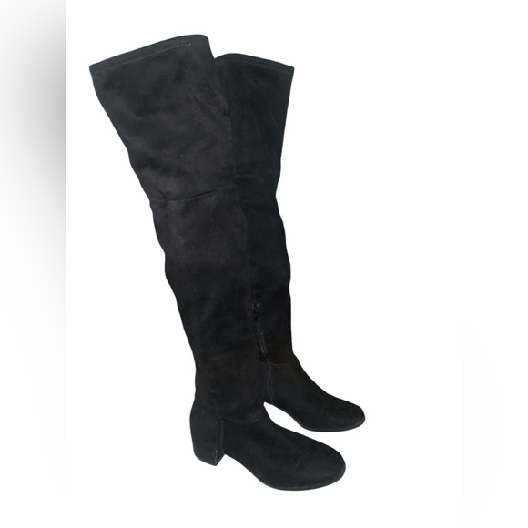 Chinese Laundry‎ Black Felix Suedette Faux Suede Over The Knee Boots Size 6 - Picture 1 of 6